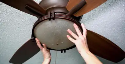 Ceiling fan repair and reinstallation on ceiling mount in Harrisburg, PA