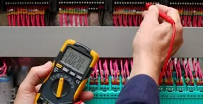 electrical service showing professional testing and troubleshooting of electrical panel by licensed electricians in Harrisburg, PA