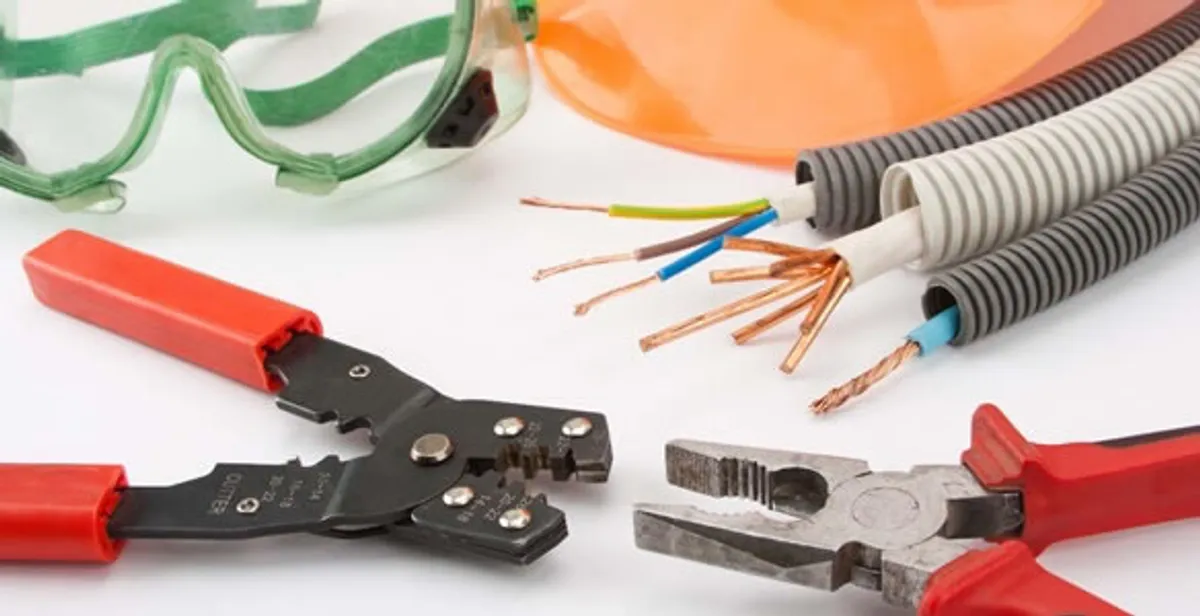 Electrical wiring repair with professional tools and safety equipment in New Cumberland, PA