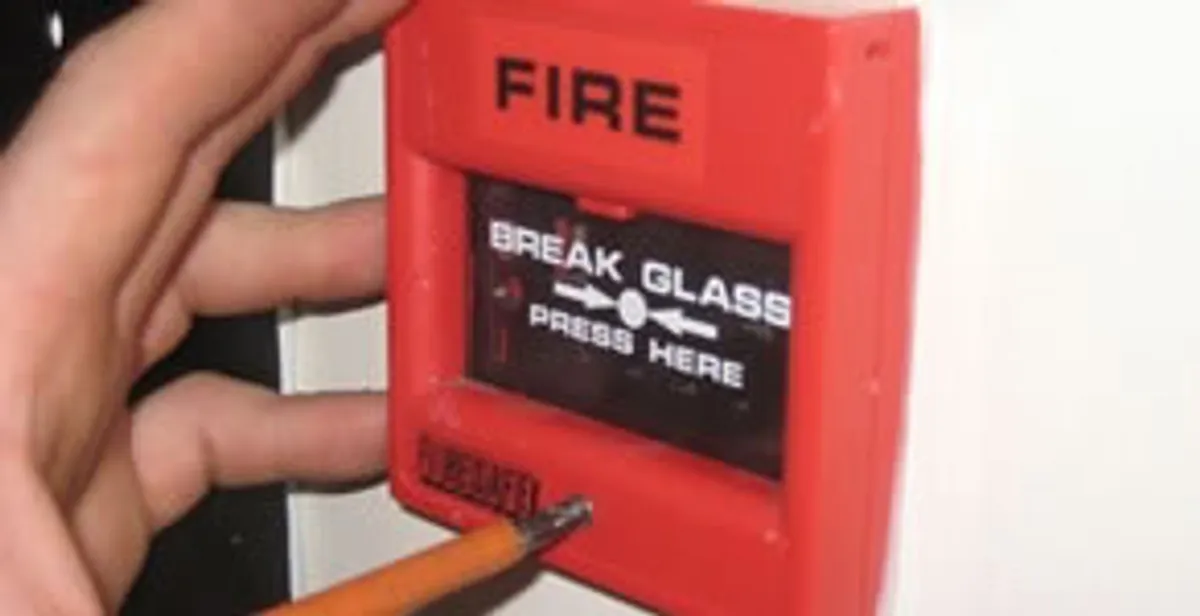 fire alarm installation service showing manual fire alarm pull station installed by licensed electricians in Harrisburg, PA