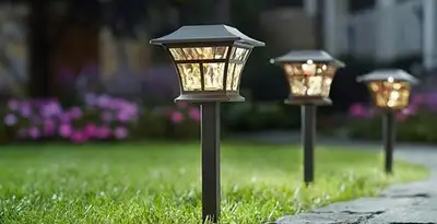 landscape lighting installation services with professionally installed pathway lights in Harrisburg, PA