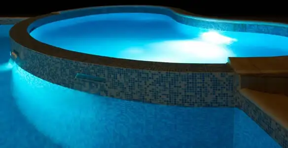 pool light installation and repair services highlighting illuminated pool interior lighting in Harrisburg, PA