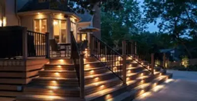 Residential electrician installing outdoor lighting for home safety in Harrisburg, PA